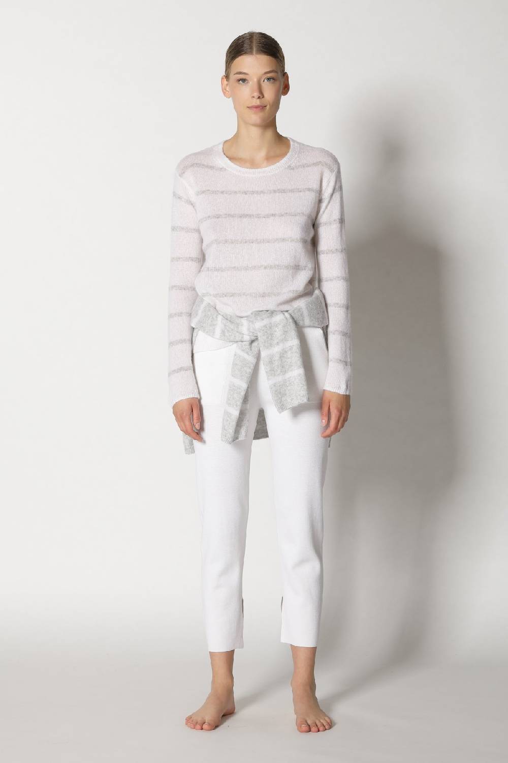 Sminfinity blurry stripe crewneck + silky cropped pants Muttertagsangebot