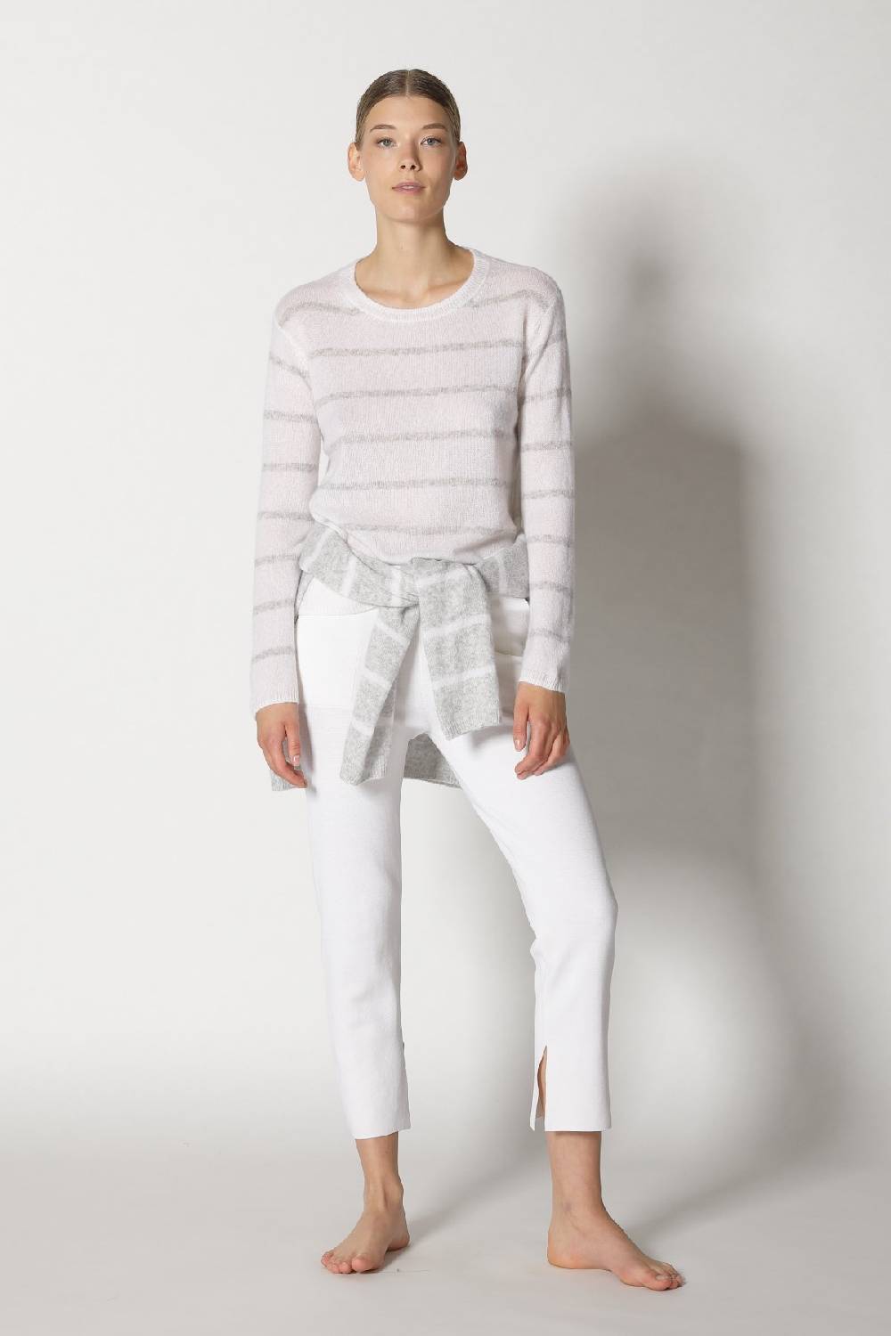 Sminfinity blurry stripe crewneck + silky cropped pants Muttertagsangebot