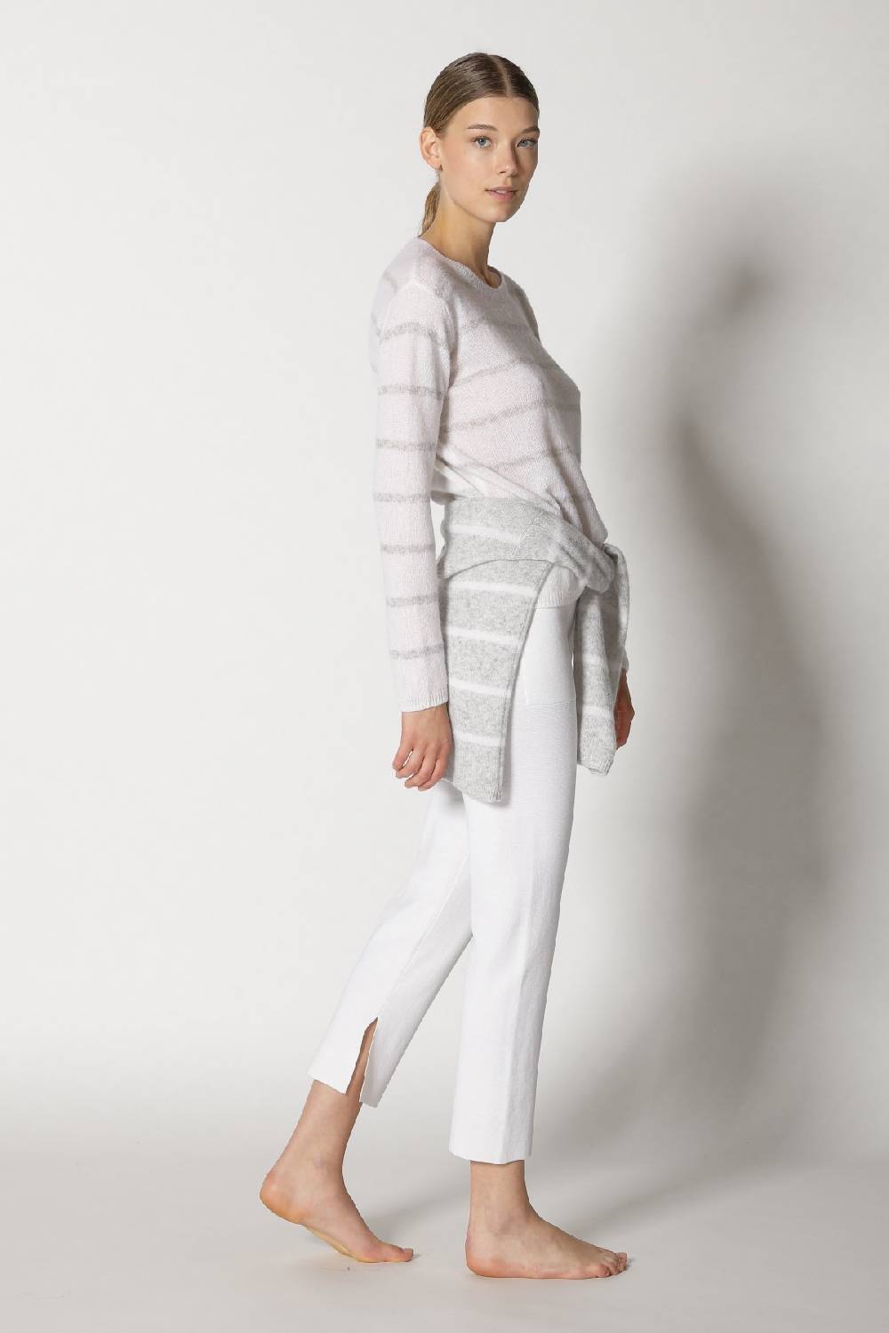 Sminfinity blurry stripe crewneck + silky cropped pants Muttertagsangebot