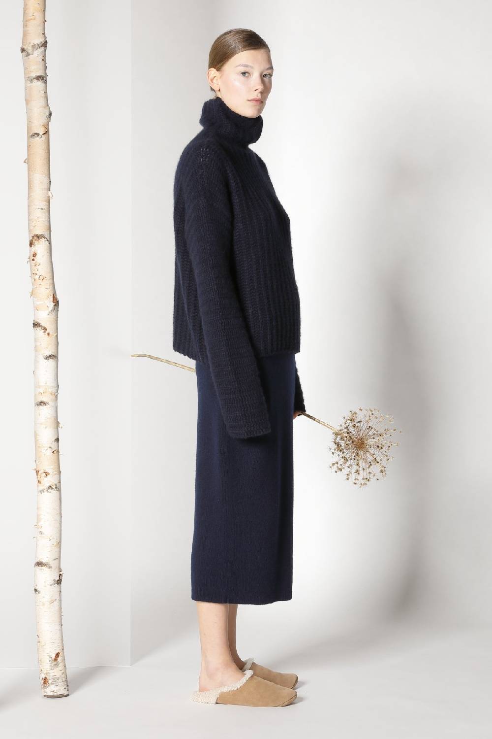 Sminfinity fluffy ribbed turtleneck jumper + pure all needle tulip skirt Begrenzt auf 3 Tage