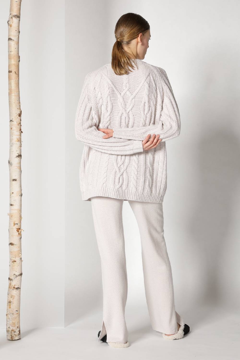 Sminfinity pure POETREE long cable jumper +  pure slitted pants