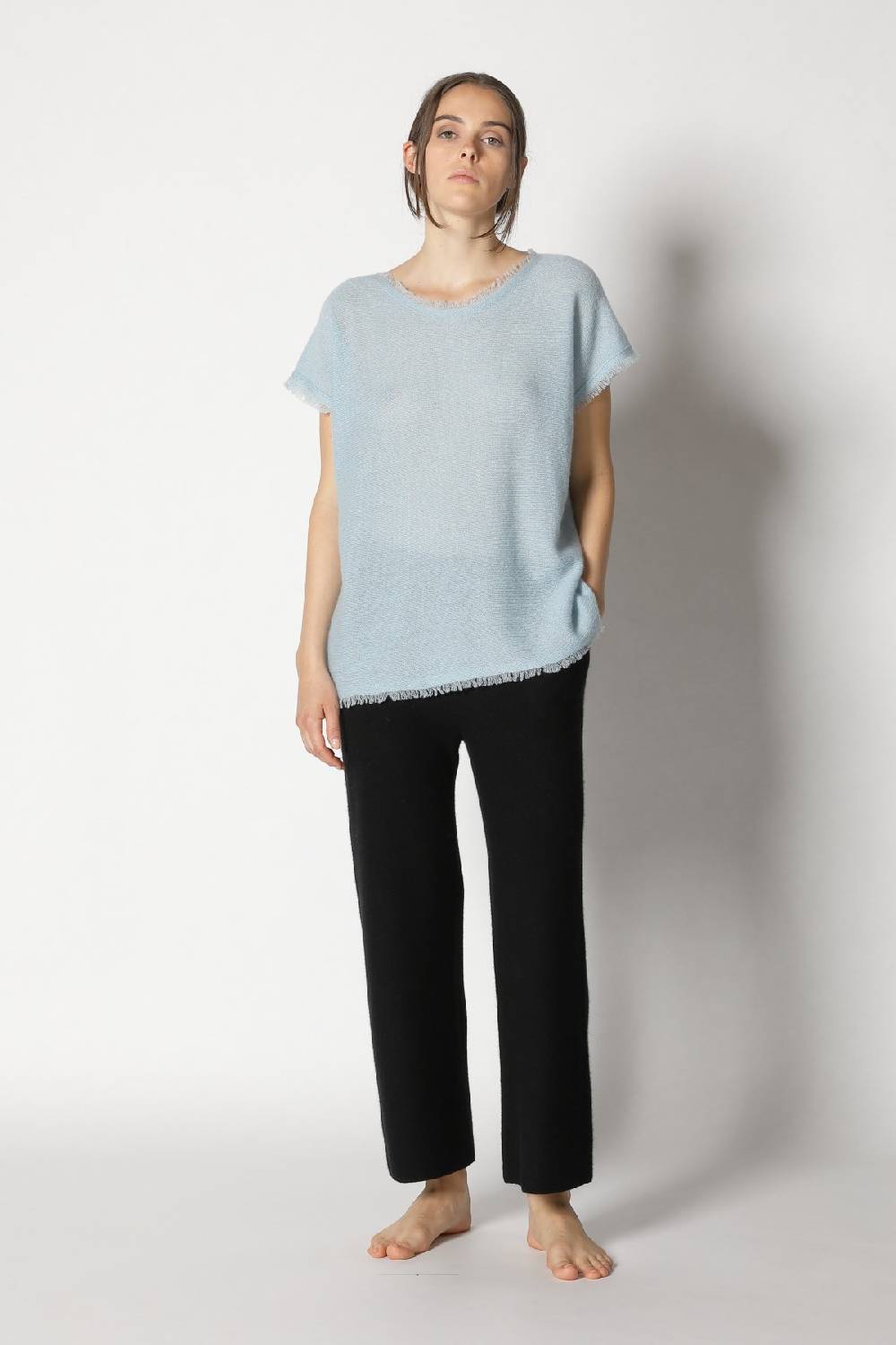 Sminfinity fluffy fringe top + garter cropped pants Top Angebot