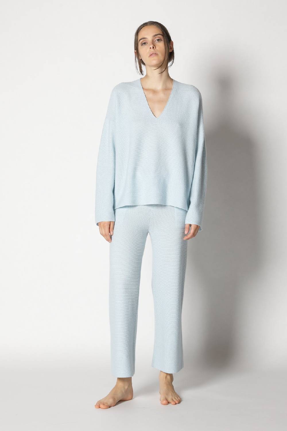Sminfinity doubleface capecoat + garter V neck + garter cropped pants Exklusive Angebote