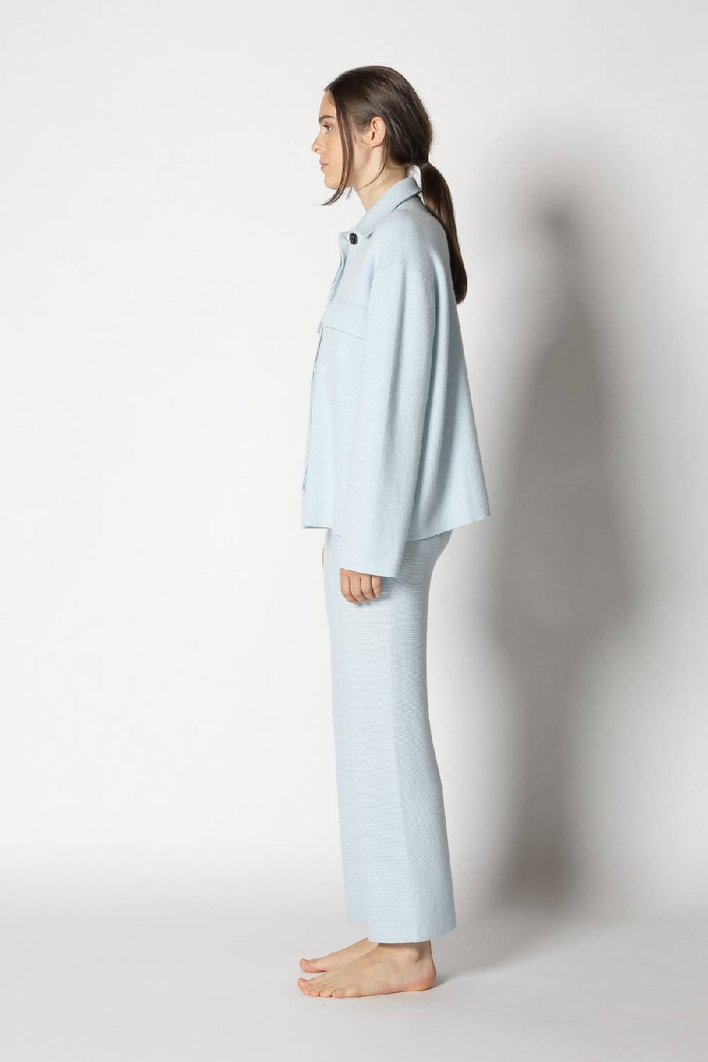Sminfinity doubleface shirtjacket + garter cropped pants Große Rabatte