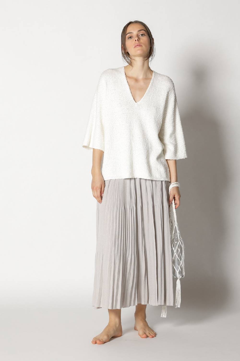 Sminfinity nubbly V neck + pima pleat skirt Angebote