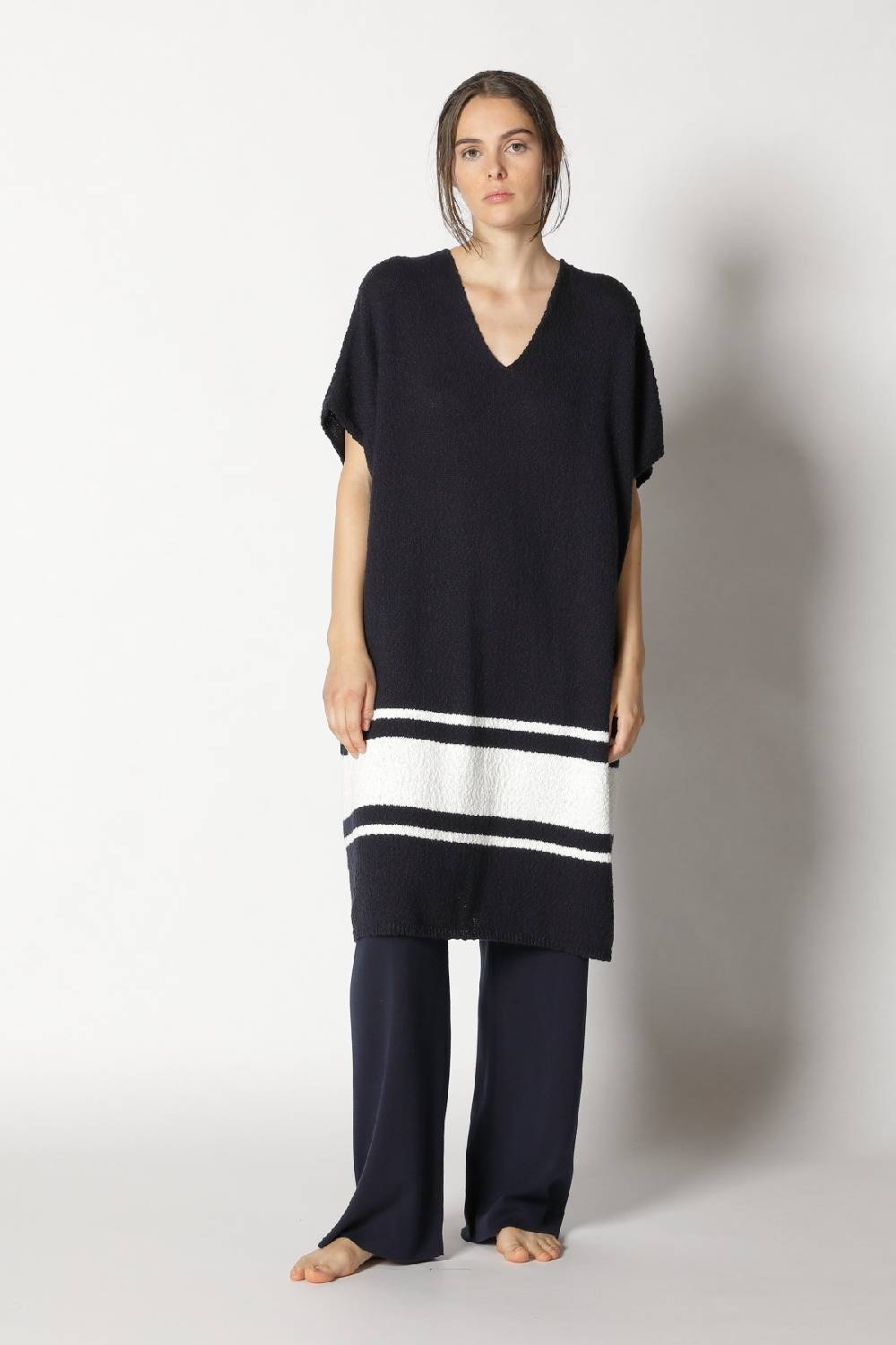 Sminfinity nubbly striped cape dress Schlussverkauf