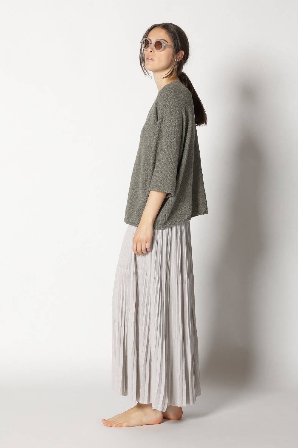 Sminfinity nubbly V neck + pima pleat skirt Günstiger Verkauf