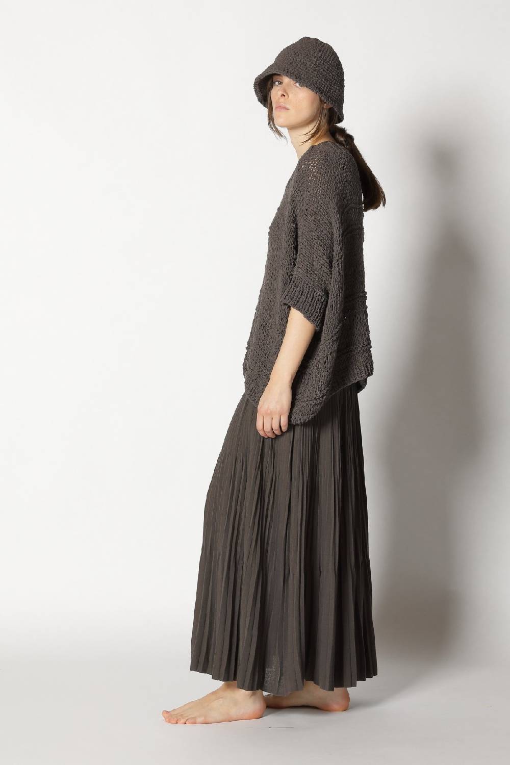 Sminfinity loose knit cape jumper + pima pleat skirt Blitzverkäufe