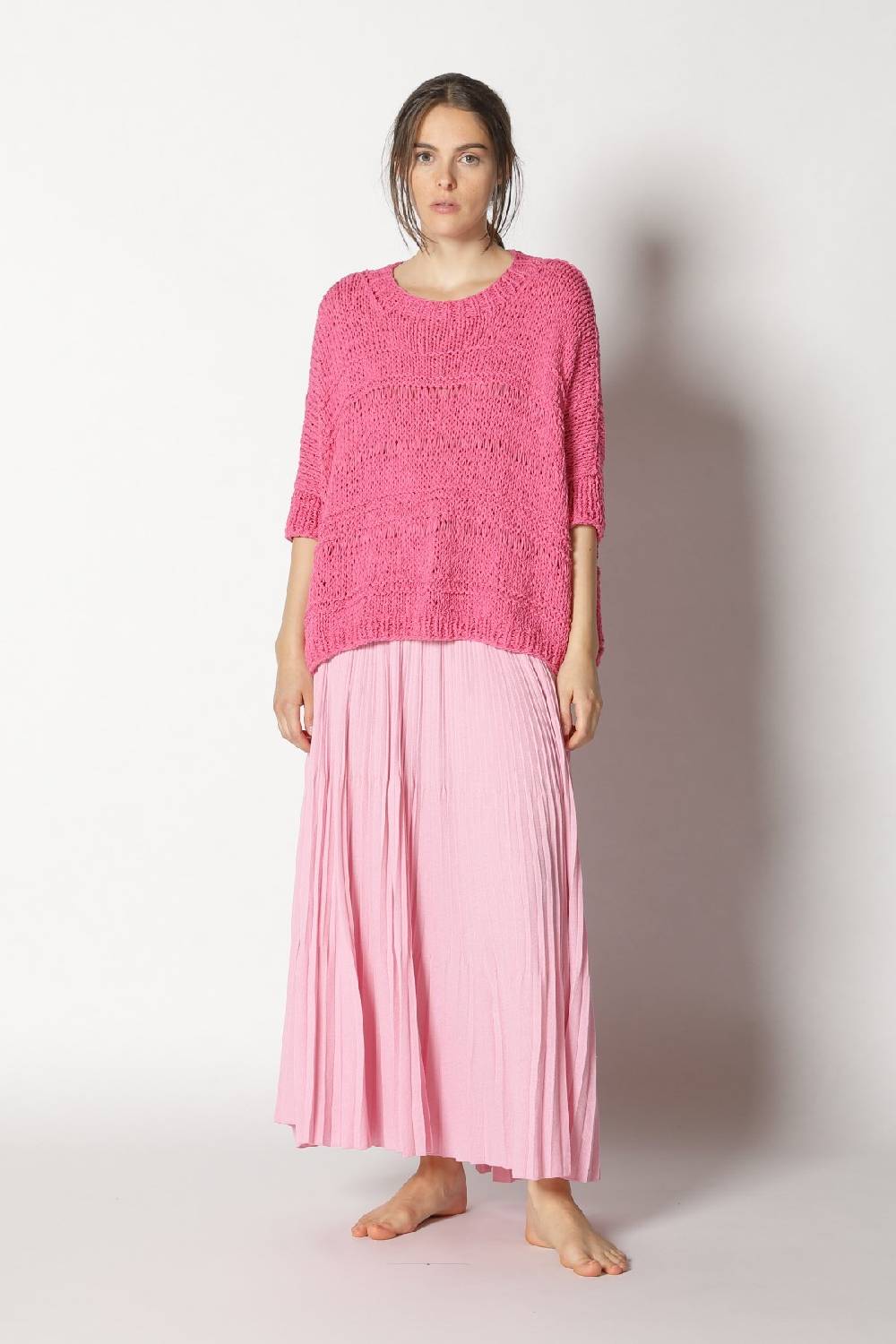 Sminfinity loose knit cape jumper + pima pleat skirt Sonderangebot