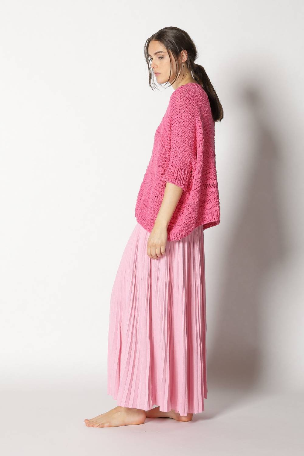 Sminfinity loose knit cape jumper + pima pleat skirt Sonderangebot