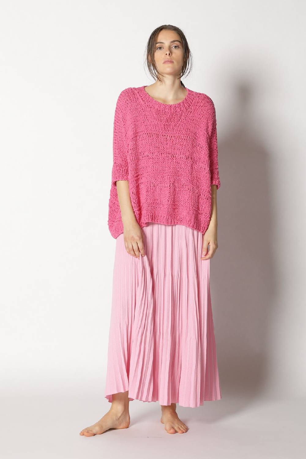 Sminfinity loose knit cape jumper + pima pleat skirt Sonderangebot