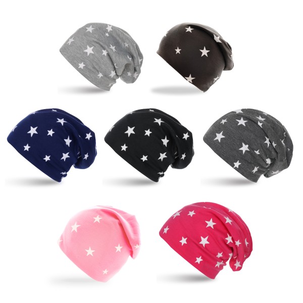 Sonia Originelli Beanie "Mini Sterne" Mütze Stars Overall Print Tägliche Deals
