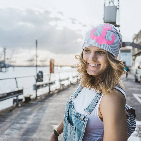 Sonia Originelli Beanie Mütze "Anker Maritim" Streifen Jersey Unisex Tiefpreis