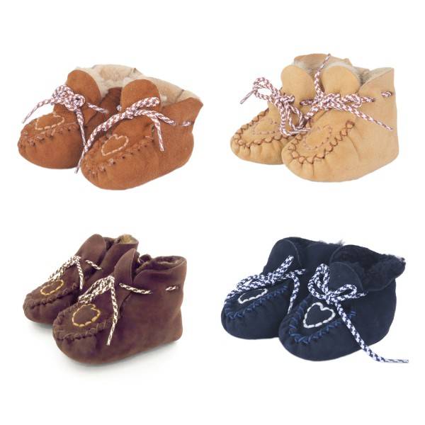 Sonia Originelli Baby Kleinkinder Wildlederhausschuh "Herzchen" Lammfell Schleife Zeitbegrenzte Promotion