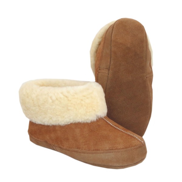 Sonia Originelli Beige Hüttenhausschuh Lammfell Schaffell Leder XXL Fellkranz Nur für heute