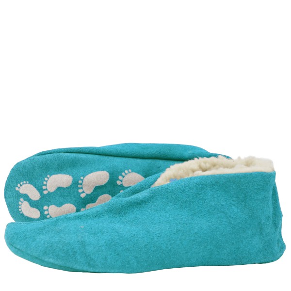 Sonia Originelli Kinder Wildlederhausschuh "Antirutsch" ABS Stopper Leder Kuschelfell zollfrei