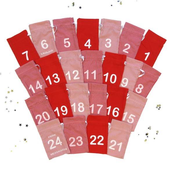 Sonia Originelli Adventskalender aus Baumwolle 24 Säckchen zum selber Befüllen Blitzverkäufe