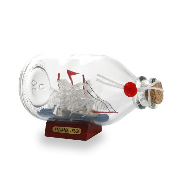 Sonia Originelli Buddelschiff Flaschenschiff "Hamburg" Rumflasche 14cm Fabrikpreis
