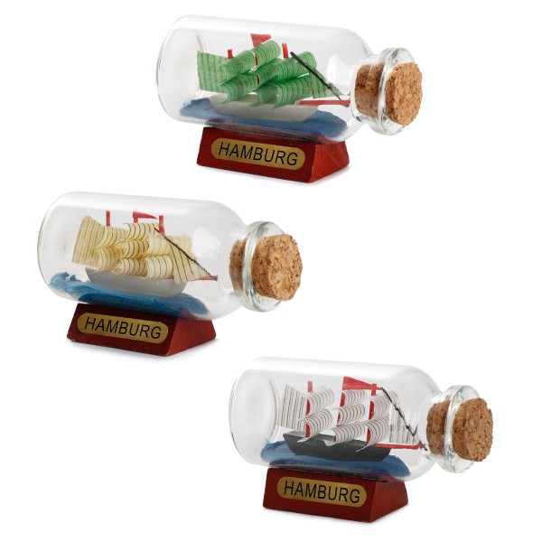 Sonia Originelli Buddelschiffchen Flaschenschiff "Hamburg" Rumflasche 6 cm Rabatt