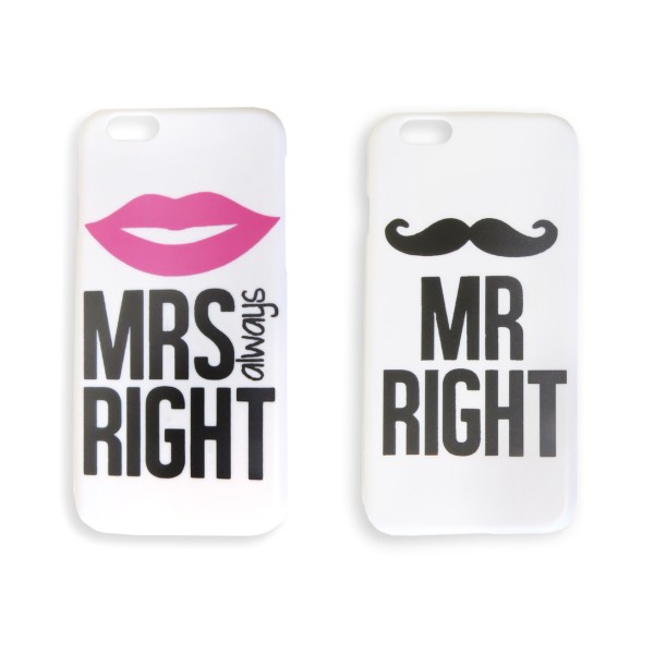 Sonia Originelli 2er Set Handyhülle "Mr. & Mrs. Right" Cover Schutz Smartphone Begrenztes Angebot