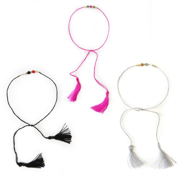 Sonia Originelli Armschmuck Armband "Perlen und Quasten" Bunt Nickelfrei Black Friday