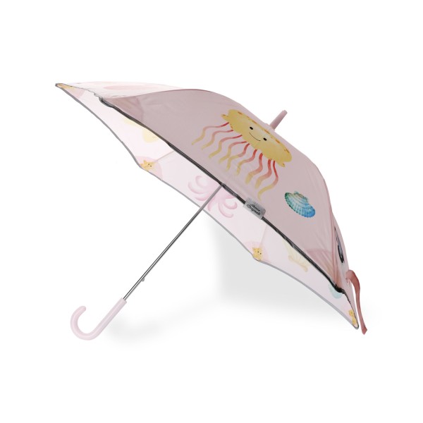 Sonia Originelli Kinder Regenschirm reflektierend Sicherheitsschirm maritim Fische Krabbe Muschel Qualle Seestern ros Tiefpreis