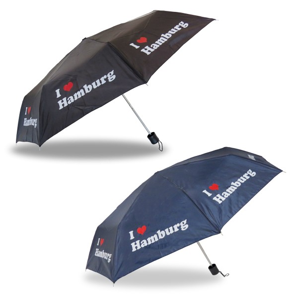Sonia Originelli Taschenschirm "I love Hamburg" Regenschirm Schutz Stadt Sonderangebot der Fabrik