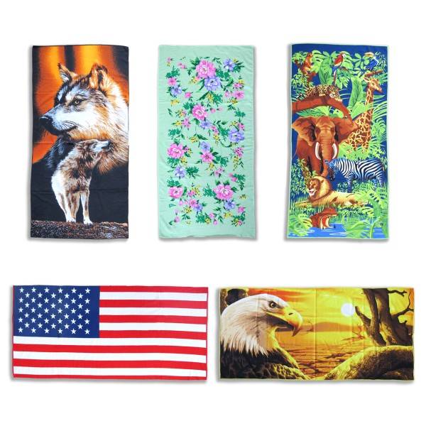 Sonia Originelli Strandtuch Mikrofaser Handtuch Beach Tiere Blumen USA Riesige Rabatte