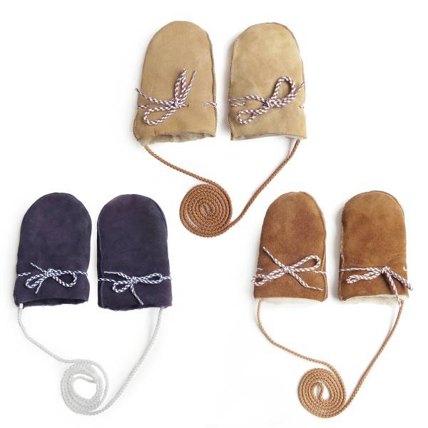 Sonia Originelli Baby Fausthandschuhe Schaf Lammfell Kordel Fäustlinge Kostenloser Versand international