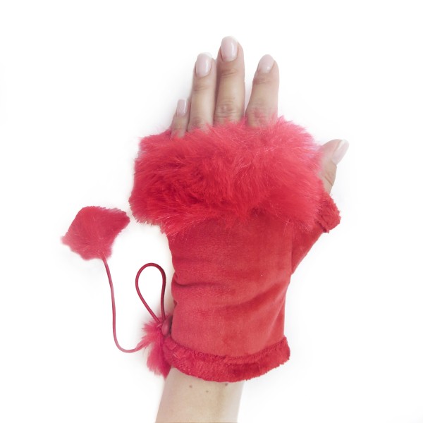Sonia Originelli Damenhandschuhe Fingerlos Wuschel Kunstfell Handstulpe Begrenzt auf 3 Tage
