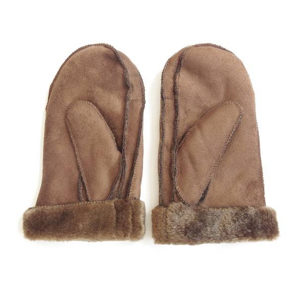 Sonia Originelli Fausthandschuhe Faux-Leder Velouroptik Kunstfell Samt Velvet kuschelig 50% Rabatt für begrenzte Zeit