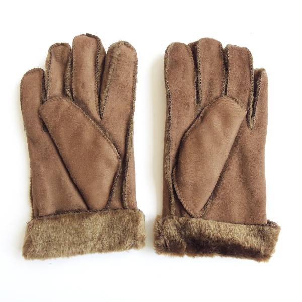 Sonia Originelli Fingerhandschuhe Faux-Leder Velouroptik Kunstfell Samt Velvet kuschelig Outlet