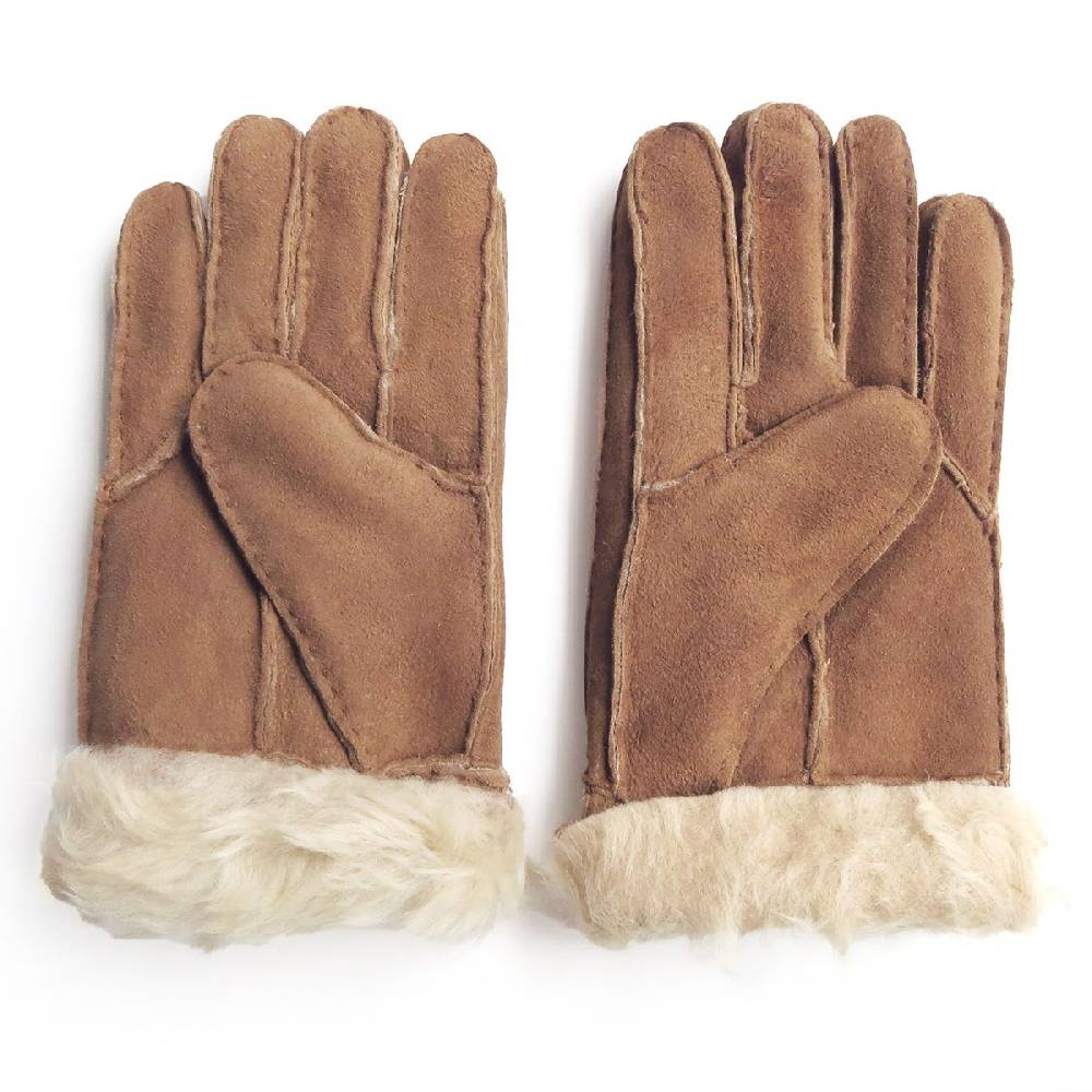 Sonia Originelli Handschuhe Patchwork Schaf Lammfell Winter Leder im Angebot
