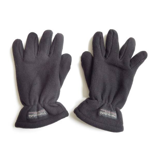 Sonia Originelli Handschuhe Winter Finger Fleece Schwarz Klettverschluss Schlussverkauf