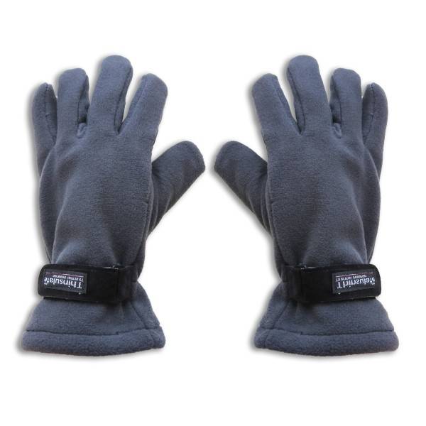 Sonia Originelli Handschuhe Winter Finger Fleece Schwarz Klettverschluss Günstiger Verkauf