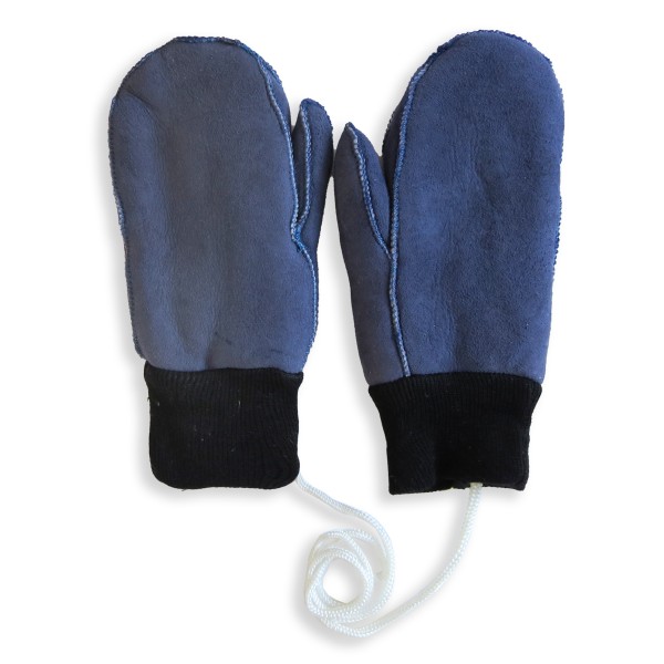 Sonia Originelli Kinder Fausthandschuh Leder Band Schaf Lammfell Strick Fabrikverkauf