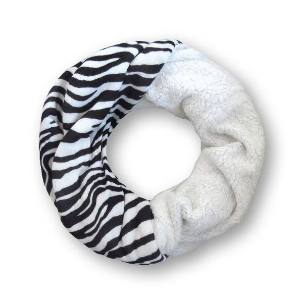 Sonia Originelli Loop "Zebra" Schal Kuschelfell Polyester Winter Exklusivangebot