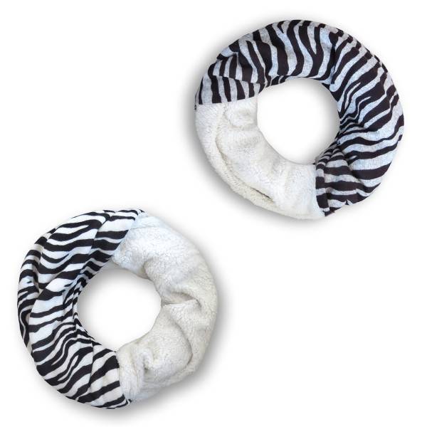 Sonia Originelli Loop "Zebra" Schal Kuschelfell Polyester Winter Exklusivangebot