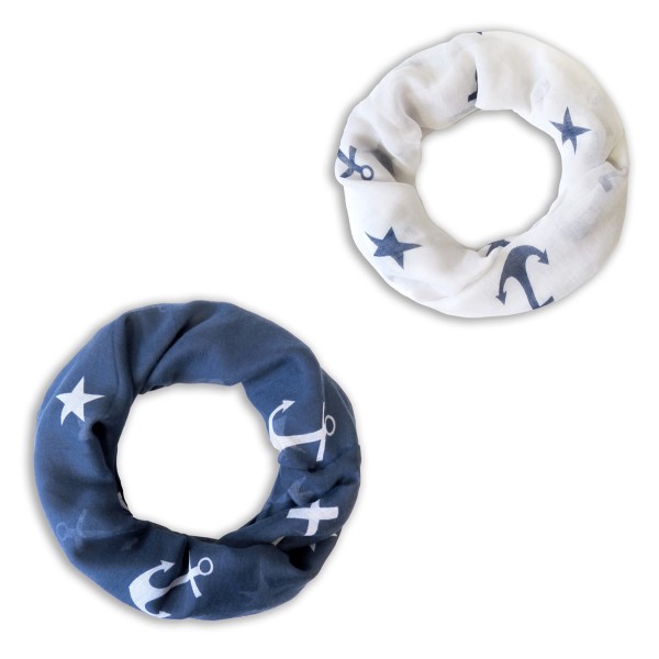 Sonia Originelli Loop Schal "Anker Sterne" Rundschal Sommer Preisnachlass