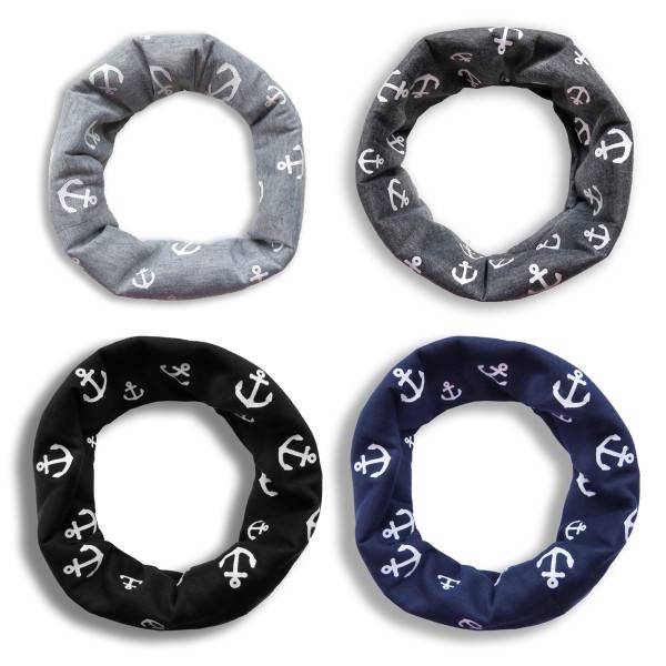 Sonia Originelli Loop Schal "Mini Anker" Maritim Allover Print Sommer Mundschutz Atemschutz Weihnachtsangebot
