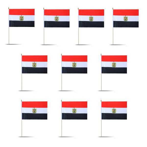 Sonia Originelli 10er Set Fahne Flagge Winkfahne "Ägypten" Egypt Handfahne EM WM Neueste Mode