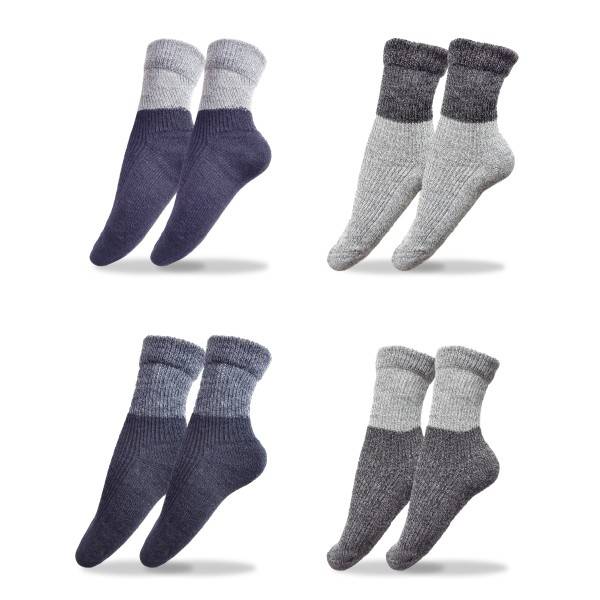 Sonia Originelli 1 Paar Damen Socken meliert Schafwolle Umschlag Plüschsohle Zeitbegrenzte Promotion