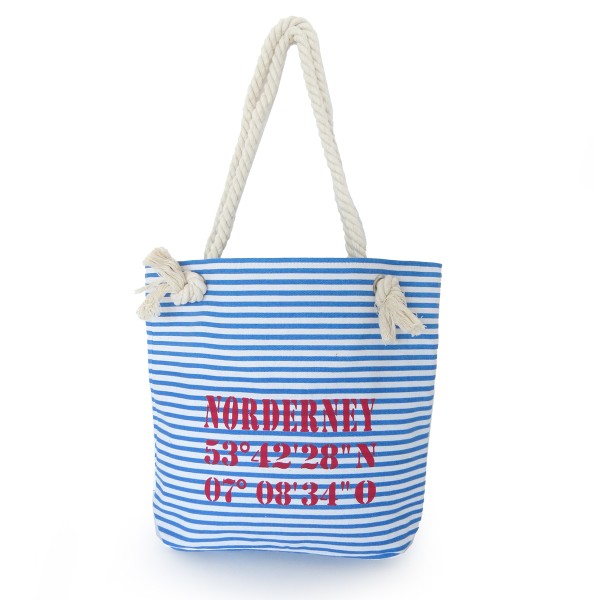 Sonia Originelli City Shopper "Norderney" maritim gestreift Koordinaten Canvas Limitierter Zeitrabatt