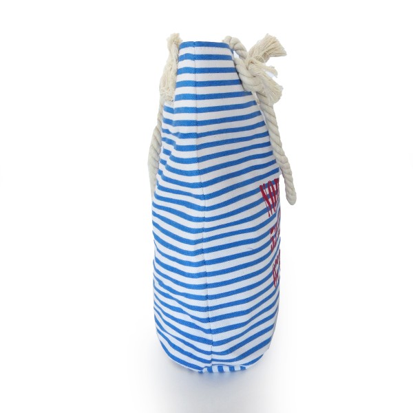Sonia Originelli City Shopper "Norderney" maritim gestreift Koordinaten Canvas Limitierter Zeitrabatt