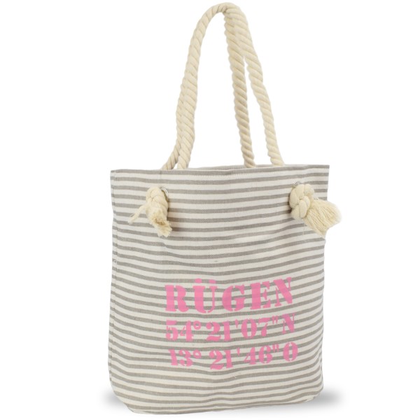 Sonia Originelli City Shopper "Rügen" maritim gestreift Koordinaten Canvas Sonderangebot