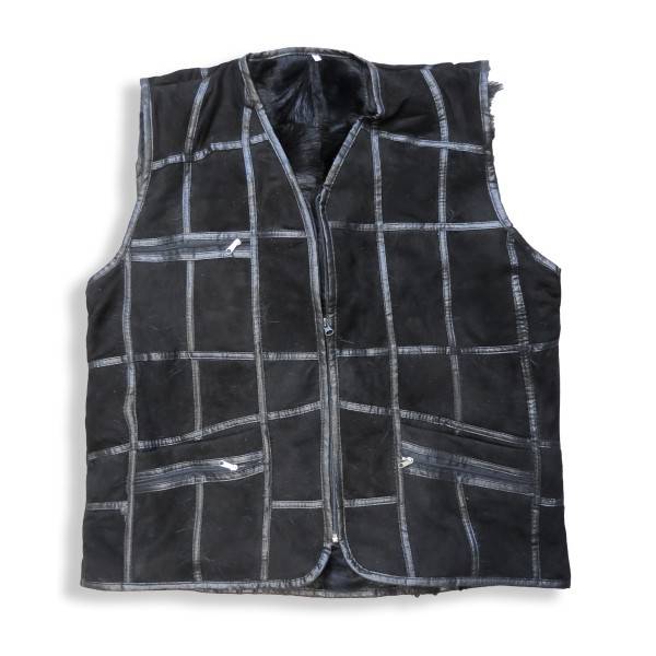 Sonia Originelli Herrenweste Naturfell Leder Patchwork Jacke Rabatte dieses Monats