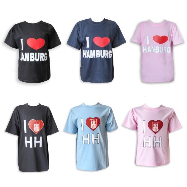 Sonia Originelli Kinder T-Shirt "I Love Hamburg" Wappen Baumwolle Hotsell