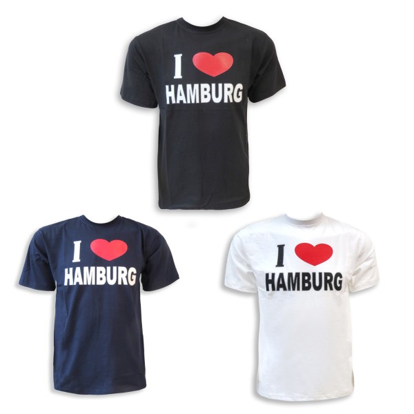 Sonia Originelli T-Shirt "I Love Hamburg" Klassisch Baumwolle Versandkostenfrei
