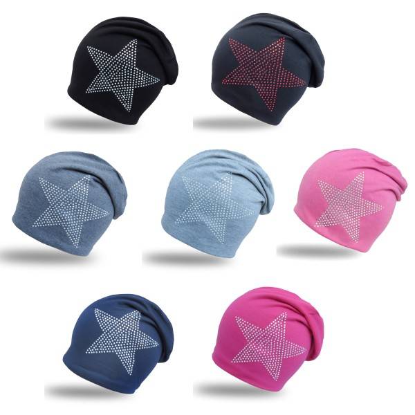 Sonia Originelli Beanie Mütze "Prisma Stern" Strasssteine Mütze Saisonschlussverkauf