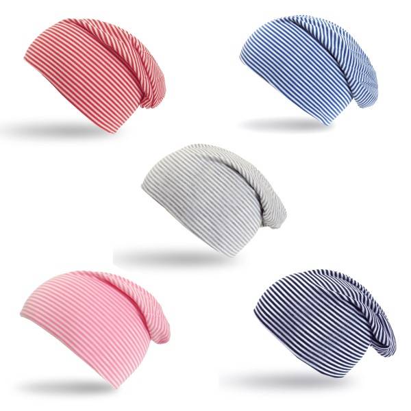 Sonia Originelli Beanie Mütze Kind "Streifen UNI" Maritim Jersey Große Rabatte